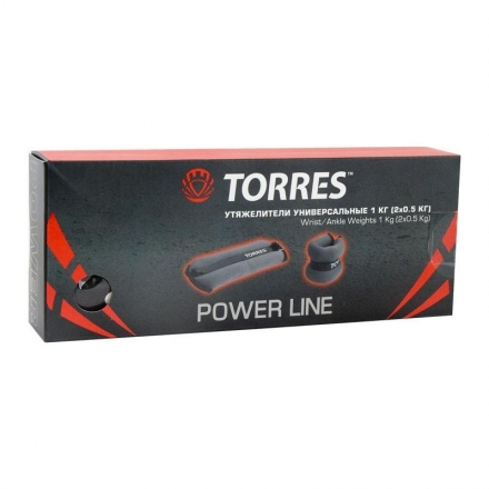 Утяжелители универсальные&quot;TORRES 1 кг&quot;, эрг. форма, неопрен, металл. песок, серо-черный оптом, фото 2