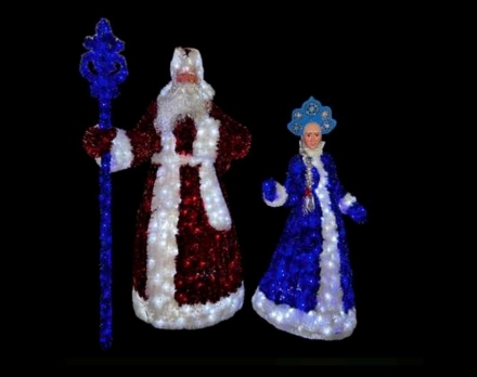 Световая фигура Дед Мороз со Снегурочкой оптом, фото 1