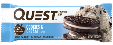 Батончик Quest Nutrition Quest Protein Bar Cookies Cream (печенье с кремом), 12 шт оптом, фото 2