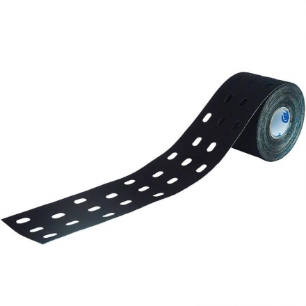 Тейп кинезиологический CureTape Punch Black, 5 см x 5 м, арт. 160745, перфорированный, черный оптом, фото 1