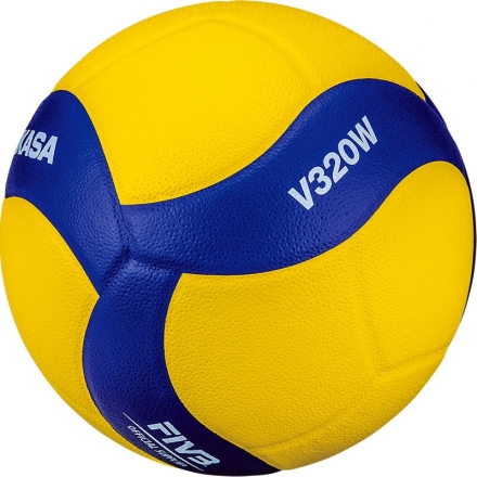 Мяч вол. &quot;MIKASA V320W&quot;, р.5, синт. кожа (микрофибра), 18 панелей, клееный, бут.кам, желто-синий оптом, фото 2