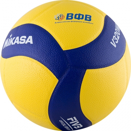Мяч вол. &quot;MIKASA V320W&quot;, р.5, синт. кожа (микрофибра), 18 панелей, клееный, бут.кам, желто-синий оптом, фото 3