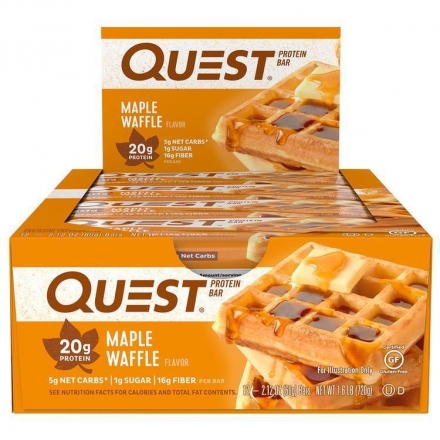 Протеиновые батончики Quest Bar Maple Waffle (Вафли с кленовым сиропом), 12 шт оптом, фото 1