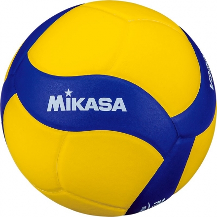 Мяч вол. &quot;MIKASA V330W&quot;, р.5, синт.кожа (ПУ), 18 пан., оф. парам. FIVB,клееный, бут.кам, желто-синий оптом, фото 1
