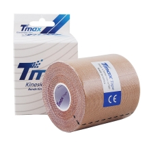 Тейп кинезиологический Tmax Extra Sticky Biege (7,5 см x 5 м), арт. 423914, телесный