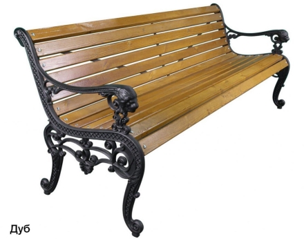 Скамейка уличная Лев, Сосна 1,2 м оптом, фото 2