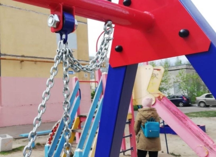 Двухместные качели Пионер Дворовые ЦК2УВ 2 для детских площадок оптом, фото 6