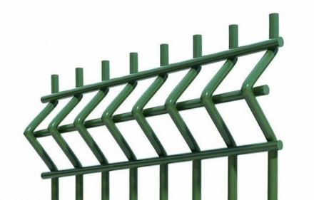 Панель сварная 3D оцинкованная, с полимерным покрытием, RAL 6005, высота 1730мм, ширина 3000мм, 3 гиба, ячейка 200х50мм оптом, фото 1