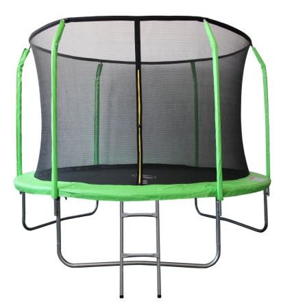 Батут 10FT 3,05м SportElite фиберглас, с защитной сеткой внутрь и лестницей, салатовый, GB30201-10FT оптом, фото 1