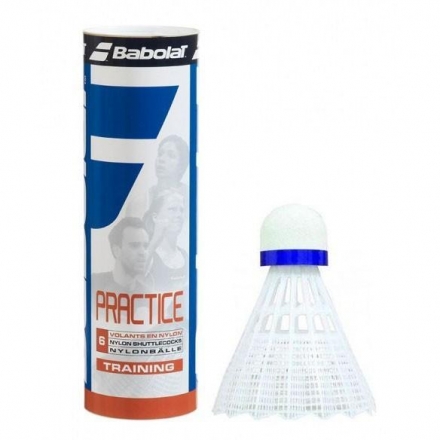 Воланы для бадминтона BABOLAT Practice, арт.562005, уп. 6 шт, нейлон, сред. скор., белый оптом, фото 1