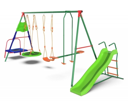 Детский комплекс с горкой и батутом MTS-01 оптом, фото 1