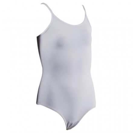 Купальник гимнастический на бретелях, хлопок белый 110 х/б (30, 32, 34) оптом, фото 1