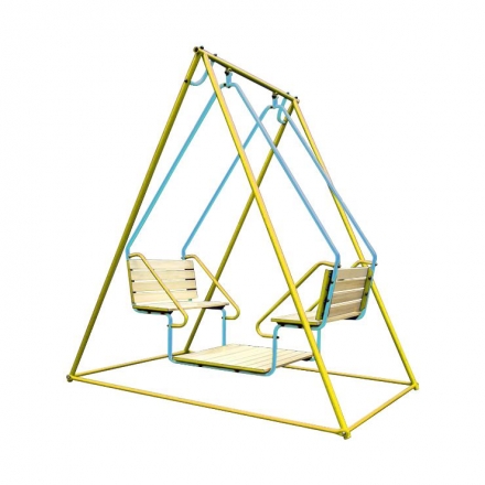 Качели Лидер 2-04 голубой/жёлтый оптом, фото 1