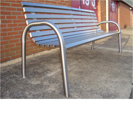 Скамья со спинкой из нержавеющей стали оптом, фото 1