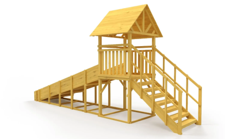 Зимняя горка Савушка Зима Wood 5/1 (ширина ската 1,25м) оптом, фото 4