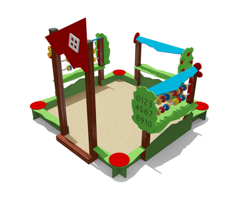 Песочница ВСТ 5658 со спойлерами и счетами для детской площадки оптом, фото 1