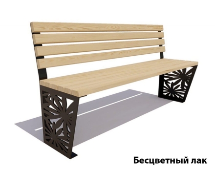 Парковая скамейка Ромашка, Лиственница (без подлокотников) 2,5 м оптом, фото 2