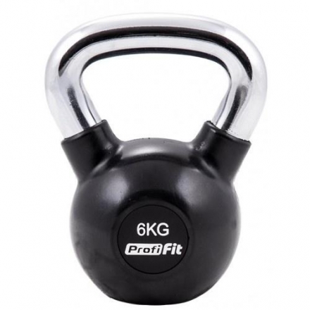 Гиря обрезиненная с хромированной ручкой PROFI-FIT, 6 кг оптом, фото 1