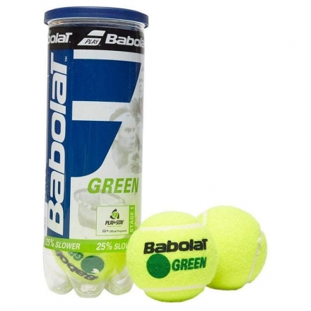 Мяч теннисный BABOLAT Green, арт.501066,уп.3 шт, войлок, шерсть, нат.резина, желто-зеленый оптом, фото 1