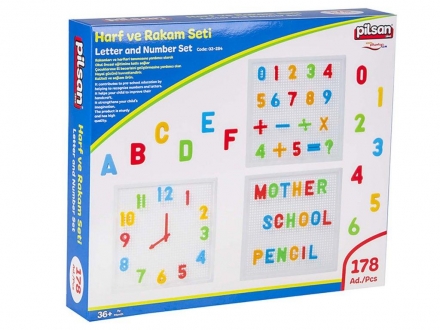 Игровой набор из 178 деталей с буквами и цифрами Pilsan Innovative Letters &amp; Numerical (03-297) оптом, фото 1