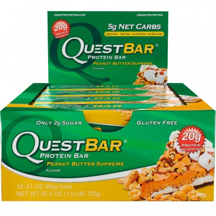 Батончик Quest Nutrition Quest Protein Bar Peanut Butter Supreme (Арахисовое паста), 12 шт оптом, фото 1