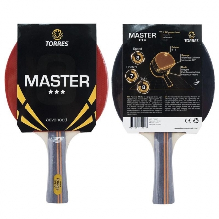 Ракетка для настольного тенниса TORRES Master 3*, для тренировок, одобренная ITTF  оптом, фото 1