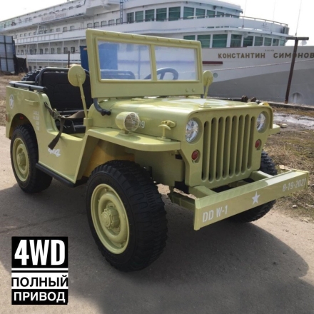 Электромобиль Jeep Willys YKE 4137 4WD хаки оптом, фото 1