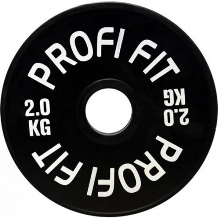 Диск для штанги каучуковый, черный, PROFI-FIT D-51, 2 кг оптом, фото 1