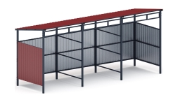 Навес контейнерной площадки для мусора (3 секции) МФ 55.02.03.3-04, фото 1 Навес контейнерной площадки для мусора (3 секции) МФ 55.02.03.3-04, фото 1