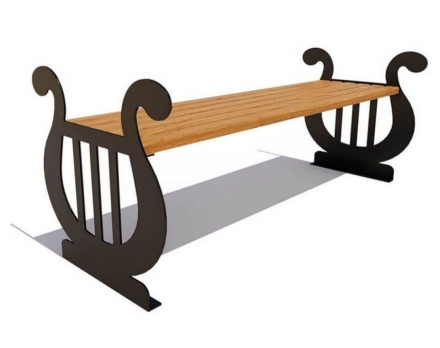 Парковая скамейка Лира, Сосна 0,6 м оптом, фото 1