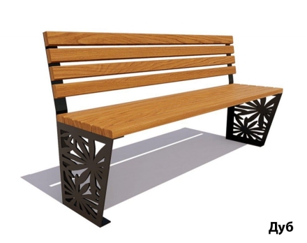 Парковая скамейка Ромашка, Лиственница (без подлокотников) 1,8 м оптом, фото 1