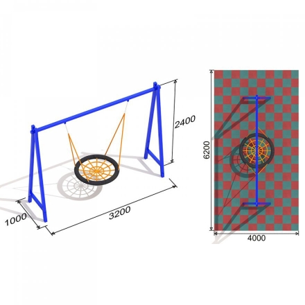 Детские качели гнездо для детской площадки оптом, фото 2