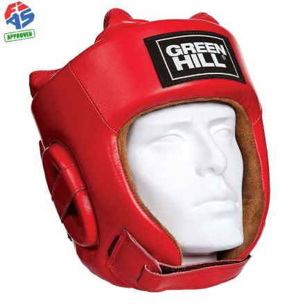 Шлем &quot;GREEN HILL FIVE STAR&quot; арт. HGF-4013fs-XL-RD, р.XL, одобр. FIAS, нат. кожа, красный оптом, фото 1