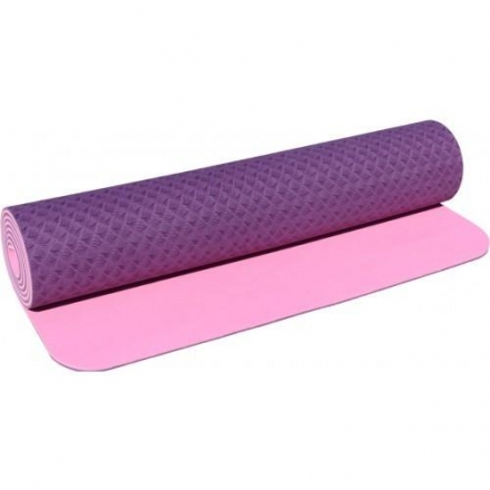 Коврик для йоги и фитнеса PROFI-FIT, 6 мм,  ПРОФ (фиолетовый/розовый) оптом, фото 1