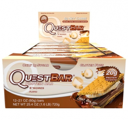 Протеиновые батончики Quest Bar S&#039;mores (Зефир-шоколад-крекер), 12 шт оптом, фото 1