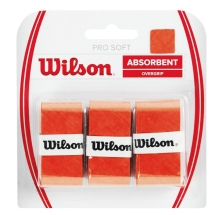 Овергрип Wilson Pro Soft Overgrip, арт. WRZ4040OR, 0,5 мм, размер 2,5см*120см,3 шт, темно-оранжевый