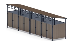 Навес контейнерной площадки для мусора (4 секции) МФ 55.02.02.4-02, фото 1 Навес контейнерной площадки для мусора (4 секции) МФ 55.02.02.4-02, фото 1