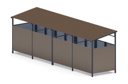 Навес контейнерной площадки для мусора (4 секции) МФ 55.02.02.4-02, фото 2 Навес контейнерной площадки для мусора (4 секции) МФ 55.02.02.4-02, фото 2