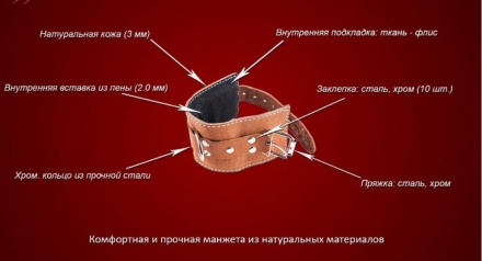 Манжета для тяги на тренажере (кожа) F10 оптом, фото 17
