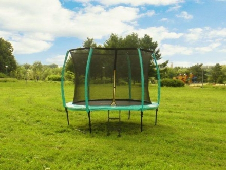 Батут с защитной сеткой (лестница в комплекте) Diamond Fitness Black Edition 8ft (244 см) оптом, фото 2