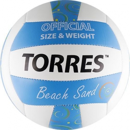 Мяч волейбольный любительский для пляжного волейбола &quot;TORRES Beach Sand Blue&quot;, размер 5 оптом, фото 1