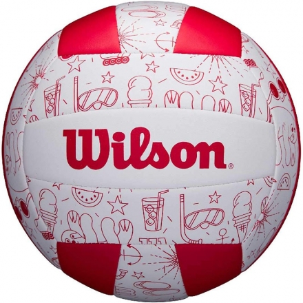 Мяч вол. &quot;Wilson Seasonal&quot; арт.WTH10320XB, р.5, 18 пан, композит.кожа, маш.сшивка, бело-красный оптом, фото 1