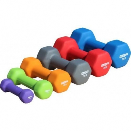 Гантель в виниловой оболочке PROFI-FIT 4 кг, форма шестигранник, красный оптом, фото 1
