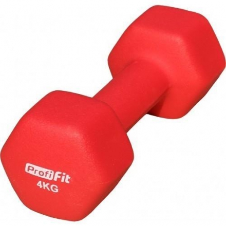 Гантель в виниловой оболочке PROFI-FIT 4 кг, форма шестигранник, красный оптом, фото 2