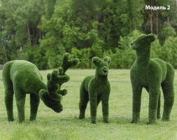 Топиари композиция олени, семья Гаричевич - 3 шт (модель 1) - газон Deluxe, фото 2 Топиари композиция олени, семья Гаричевич - 3 шт (модель 1) - газон Deluxe, фото 2