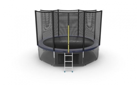 Батут с внешней сеткой и лестницей, диаметр 12ft (синий) + нижняя сеть оптом, фото 1