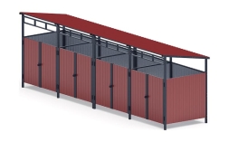 Навес контейнерной площадки для мусора (4 секции) МФ 55.02.02.4-04, фото 1 Навес контейнерной площадки для мусора (4 секции) МФ 55.02.02.4-04, фото 1