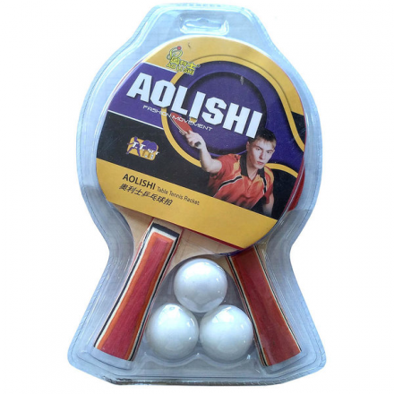 Набор для настольного тенниса Aolishi 2 ракетки и 3 шарика оптом, фото 1