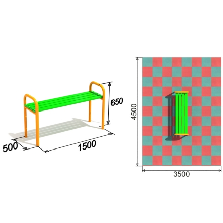 Лавочка детская для игровой площадки оптом, фото 3