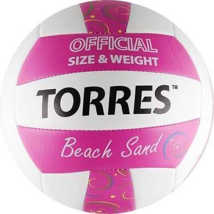Мяч волейбольный любительский для пляжного волейбола &quot;TORRES Beach Sand Pink&quot;, размер 5 оптом, фото 1